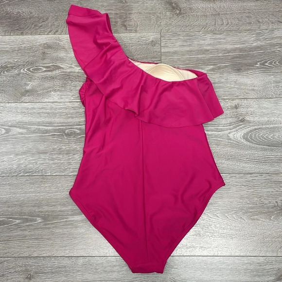 NWOT Kona Sol Ruffle One Shoulder Full Coverage One Piece Swimsuit M (8-10) - Picture 8 of 16